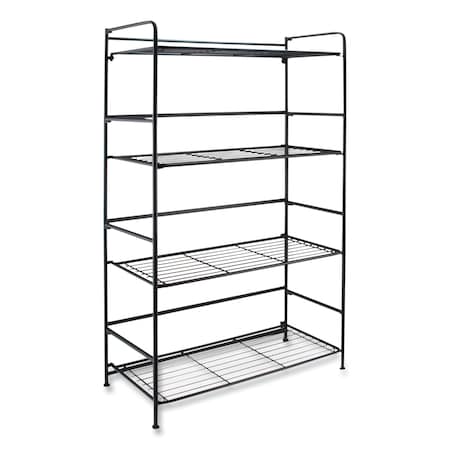 Advantus FlipShelf Four-Shelf Unit, 26.5 x 12 x 43, Black 38701